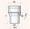 Obrazek Redukcja z odpływem skroplin - ERDX + OD rozmiar 60/100 lub 80/122